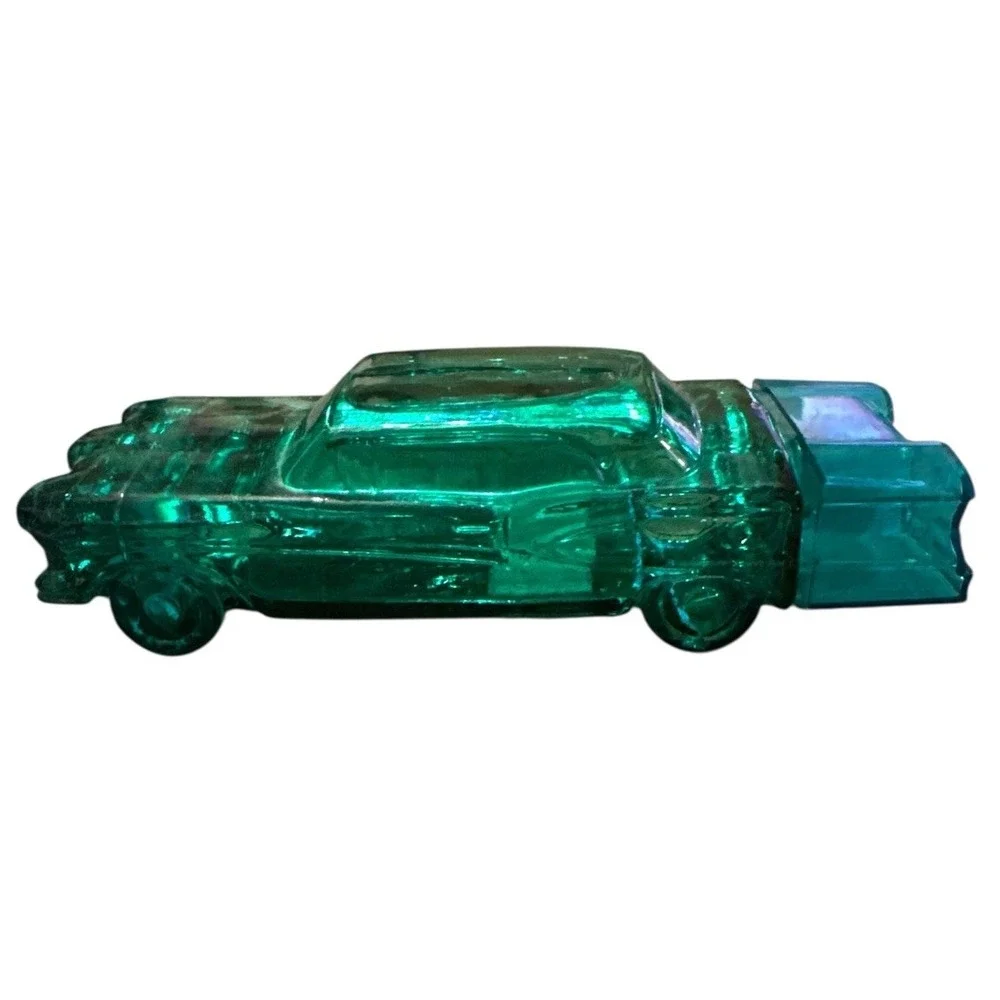 Vintage Avon Car‎ After Shave Bottle Teal Glass Collectible Bottle